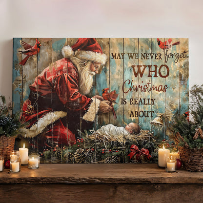 Christmas Wooden-Framed Canvas Wall Art Who Christmas Is Really About