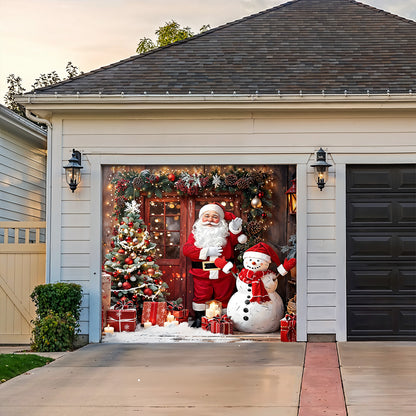 Christmas Garage Door Banner Decoration - Santa’s Warm Welcome Christmas at the Door