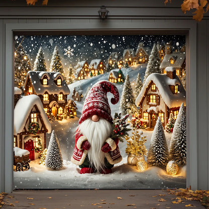 Christmas Garage Door Banner Decoration - Gnome of the Enchanted Christmas Village