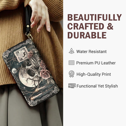 Gothic Skull Leather Wallet The Skull Beneath the Night Garden