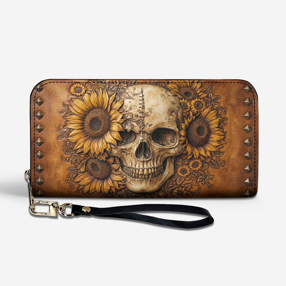 Skull Leather Wallet Bloom Beyond the Bone