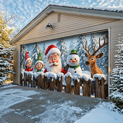 Christmas Garage Door Banner Decoration - Santa’s Jolly Crew