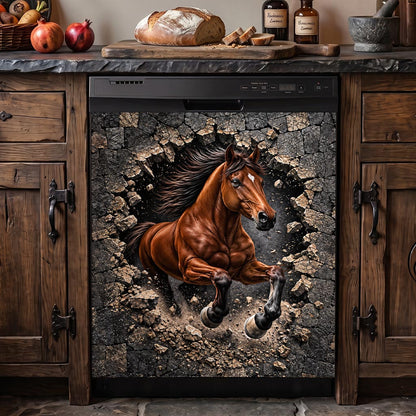 Horse Magnetic Dishwasher Cover Breakthrough Stallion