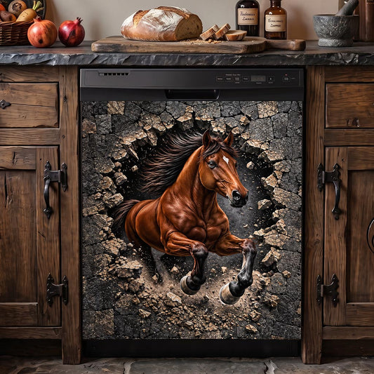 Horse Magnetic Dishwasher Cover Breakthrough Stallion