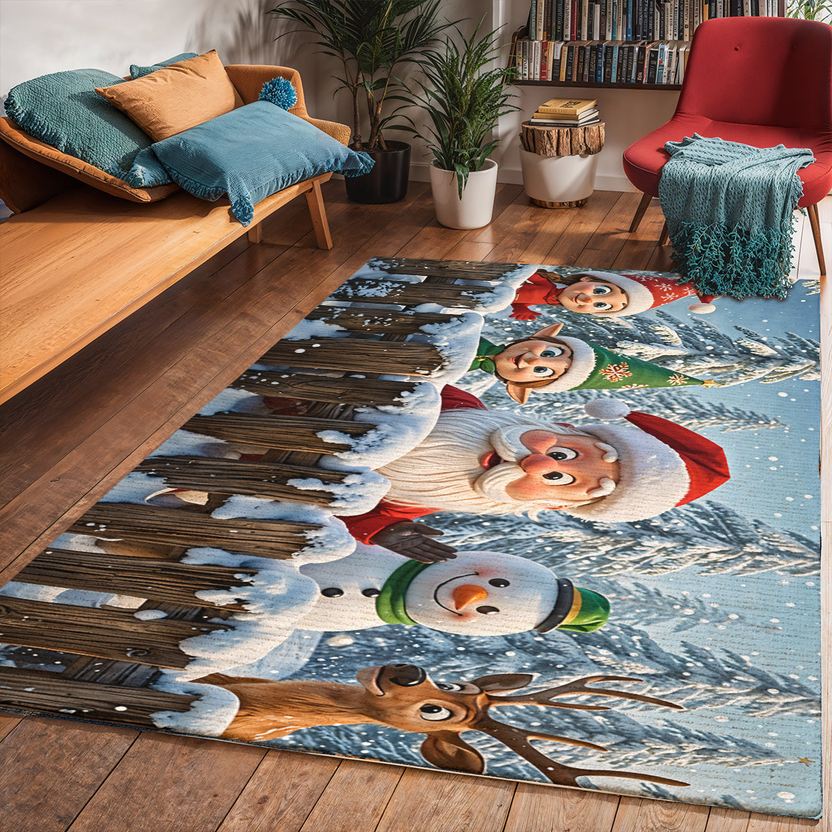 Christmas Area Rug Santa’s Jolly Crew