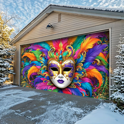 Mardi Gras Garage Door Banner Decoration - Radiant Carnival Queen