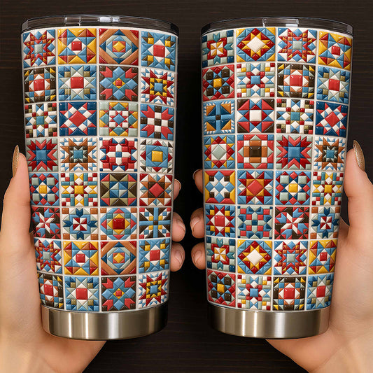 Sewing Lover 20 oz Tumbler Chromatic Quilt Grid