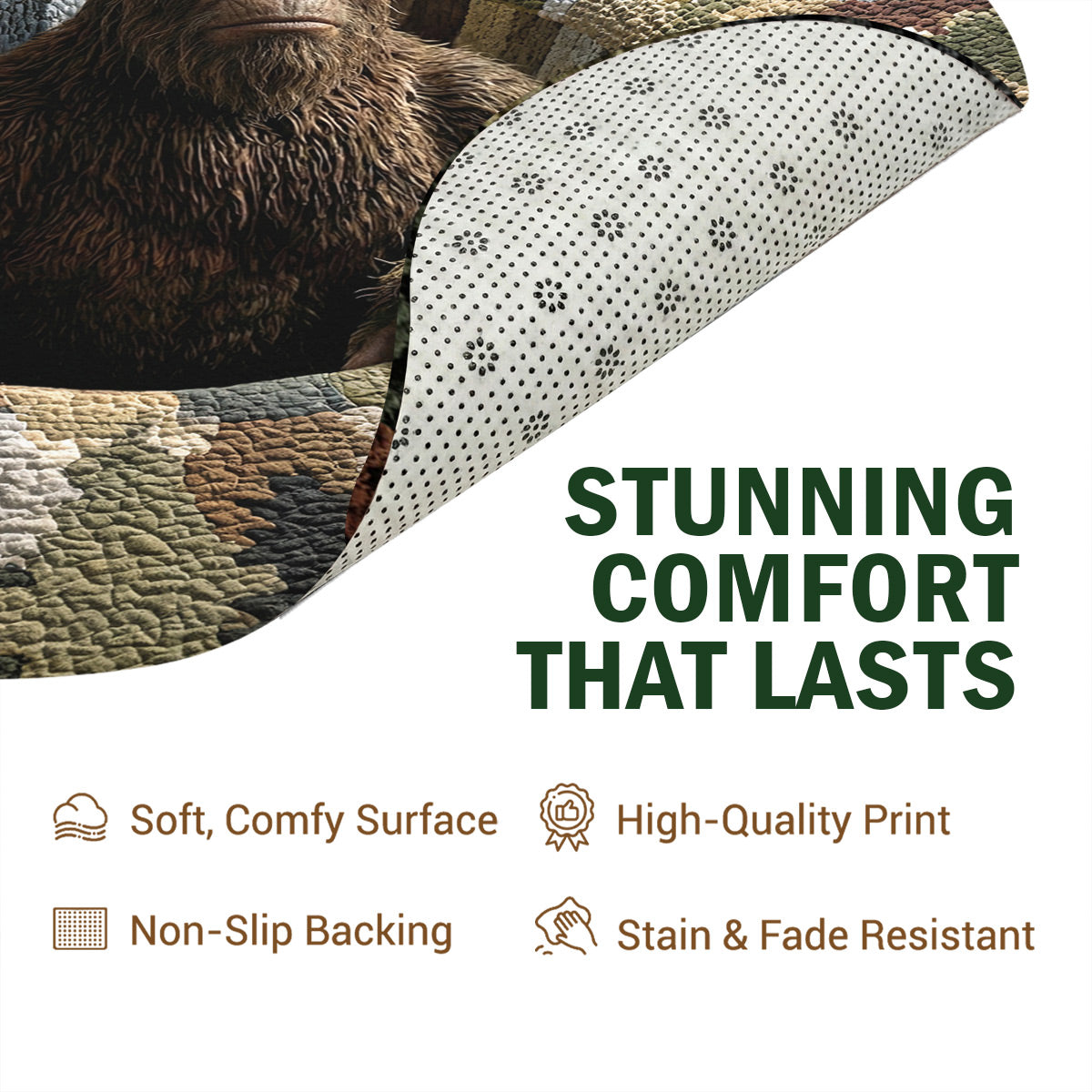 Bigfoot Round Rug 3D Illusion Flat Print Hidden Sasquatch Den