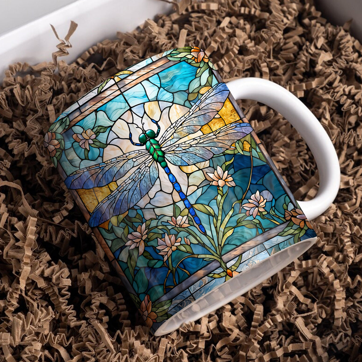 Dragonfly 11 oz Mug Dragonfly Grace In Stained Glass
