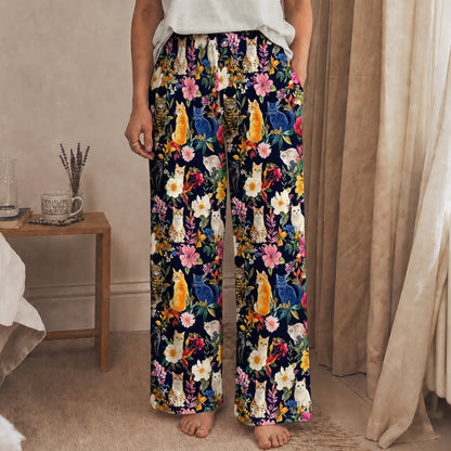 Cat Lounge Pants Moonlit Garden Whiskers