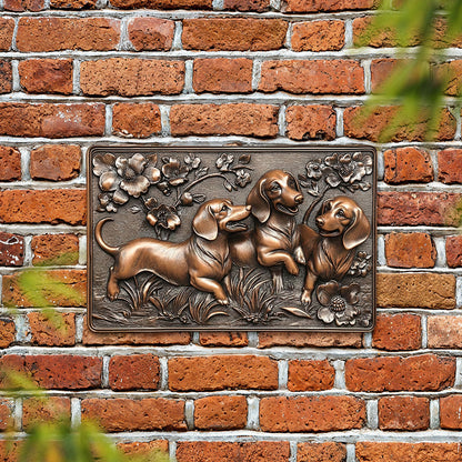 Dachshund 2D Metal Sign The Joyful Dachshunds