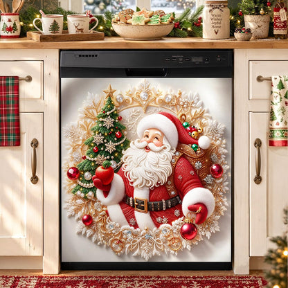 Christmas Magnetic Dishwasher Cover Santa's Sparkling Christmas Magic