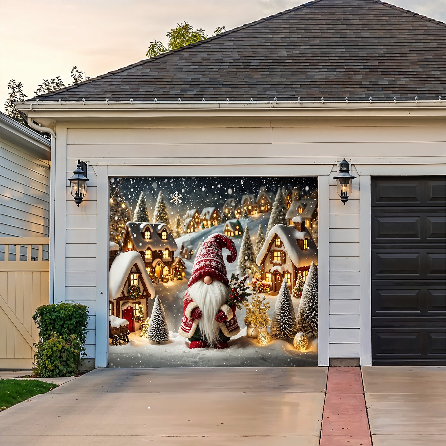 Christmas Garage Door Banner Decoration - Gnome of the Enchanted Christmas Village