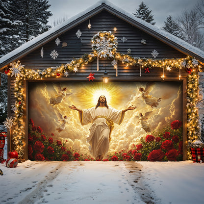 God Garage Door Banner Decoration - The Ascension of Jesus Christ
