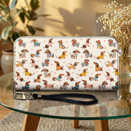 Dachshund Leather Wallet Playful Fashion Wieners
