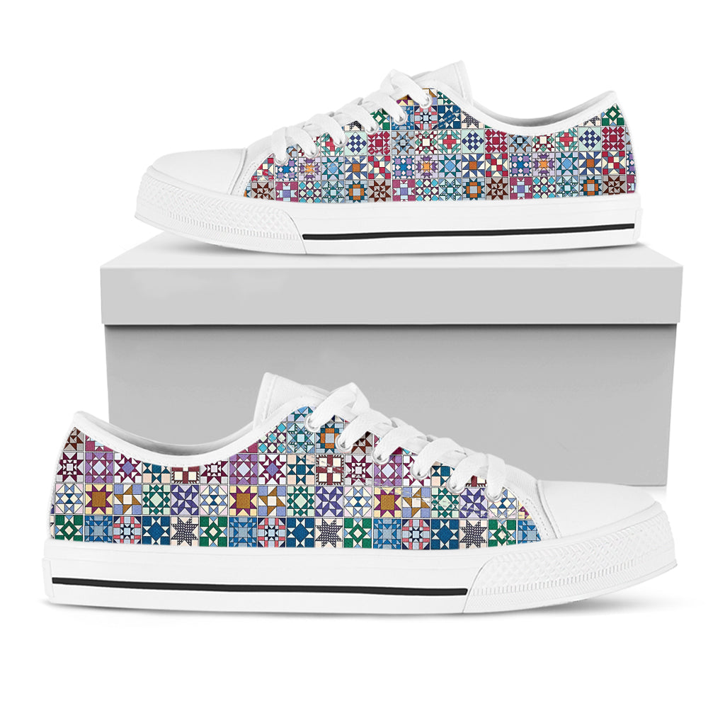 Sewing Lover Women's Low Top Shoes Traditional Quilt Blocks