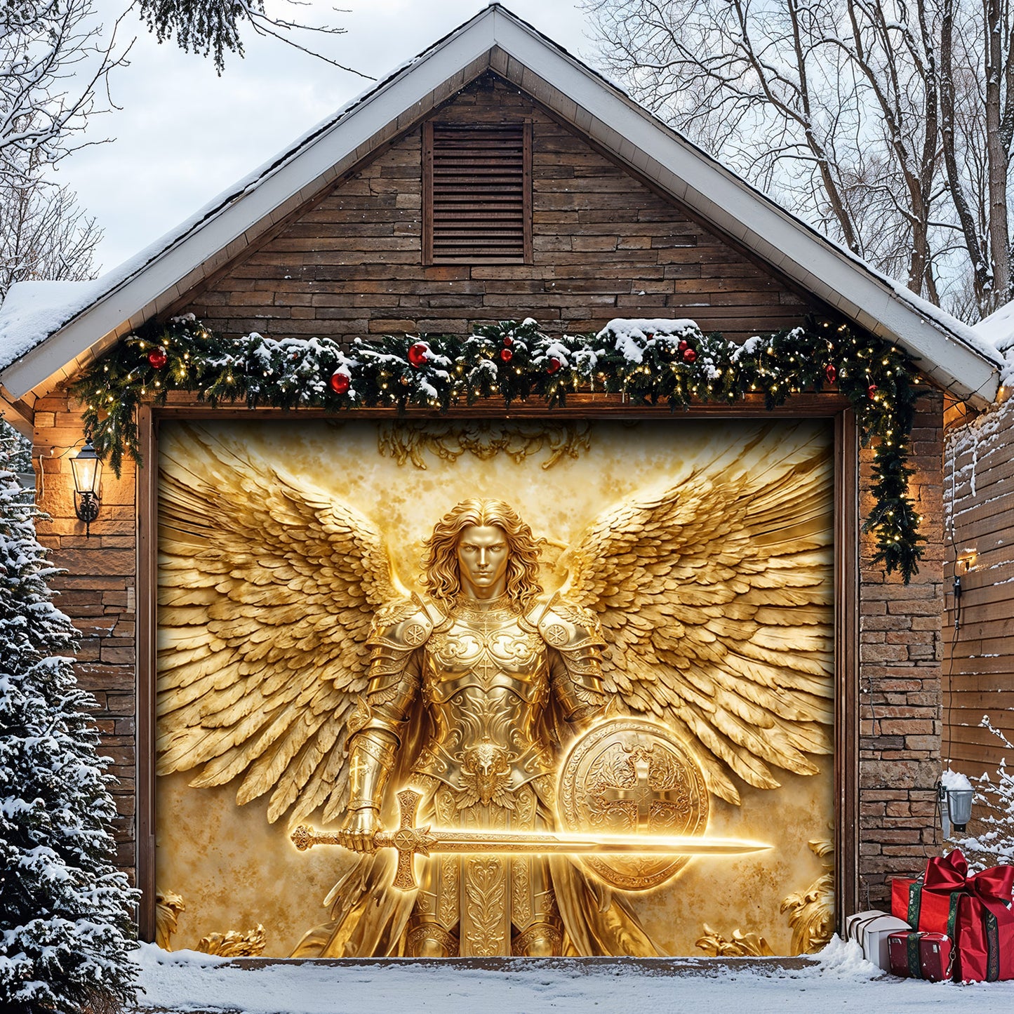God Garage Door Banner Decoration - Archangel Michael Protect This Home