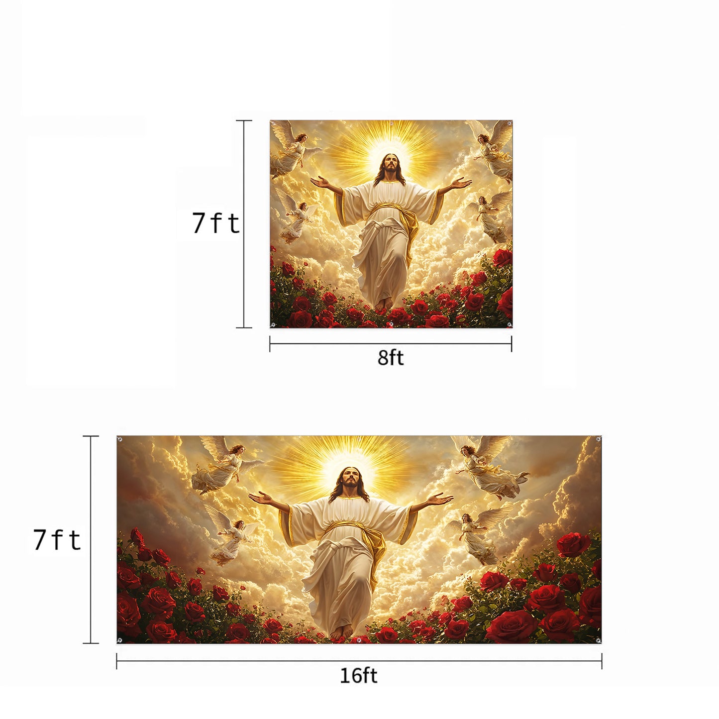 God Garage Door Banner Decoration - The Ascension of Jesus Christ