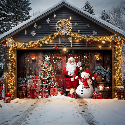 Christmas Garage Door Banner Decoration - Santa’s Warm Welcome Christmas at the Door
