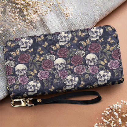 Skull Leather Wallet Eternal Bloom