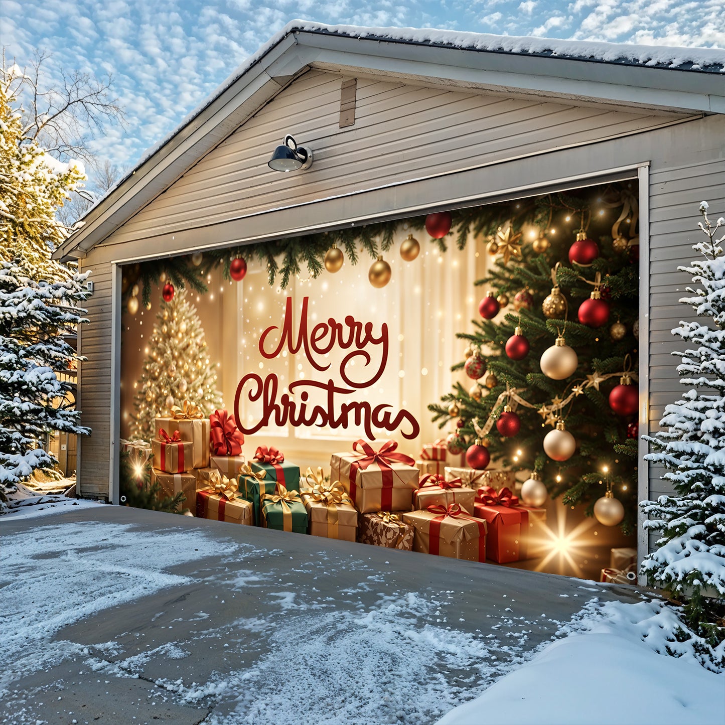 Christmas Garage Door Banner Decoration - Merry Christmas Magic