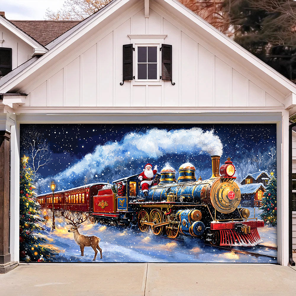 Christmas Garage Door Banner Decoration - Santa's Magical Christmas Express