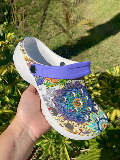 Floral Mandala Vibes Graphic Clogs