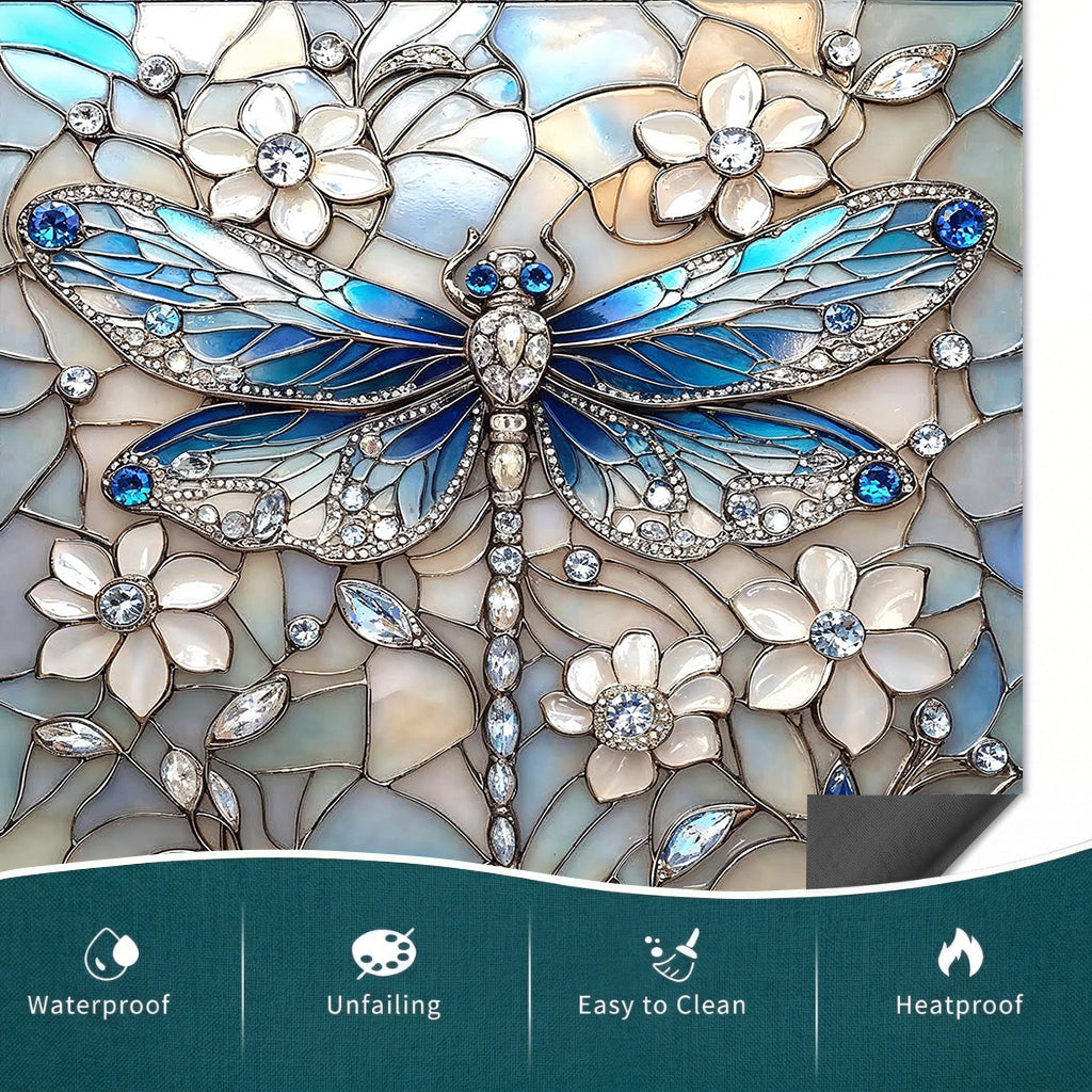 Dragonfly Magnetic Dishwasher Cover Azure Crystal Dragonfly