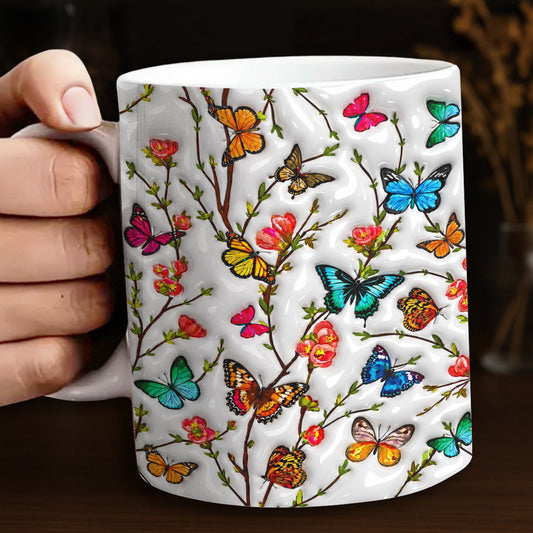 Nature Lovers 11 oz Mug Radiant Garden Butterflies Spring Bloom