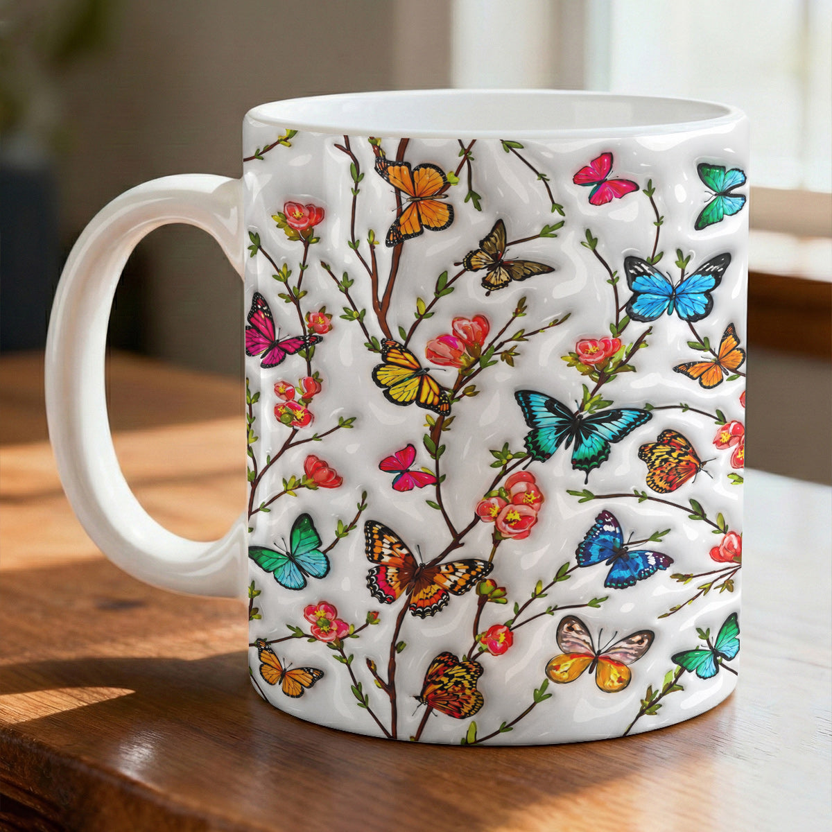 Nature Lovers 11 oz Mug Radiant Garden Butterflies Spring Bloom