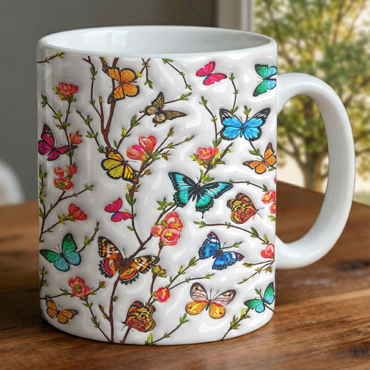Nature Lovers 11 oz Mug Radiant Garden Butterflies Spring Bloom