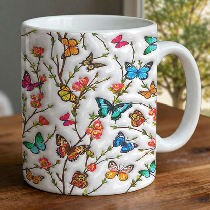 Nature Lovers 11 oz Mug Radiant Garden Butterflies Spring Bloom