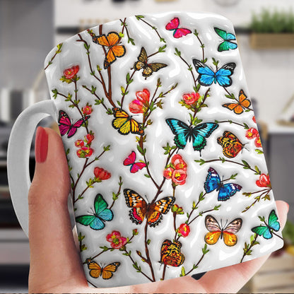Nature Lovers 11 oz Mug Radiant Garden Butterflies Spring Bloom