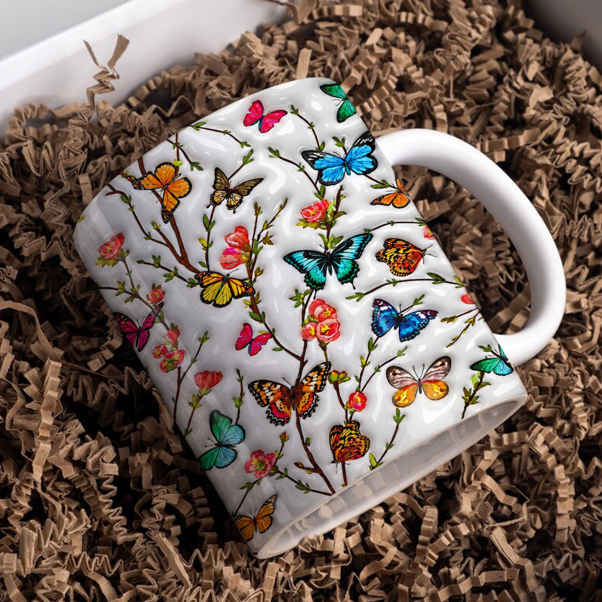 Nature Lovers 11 oz Mug Radiant Garden Butterflies Spring Bloom
