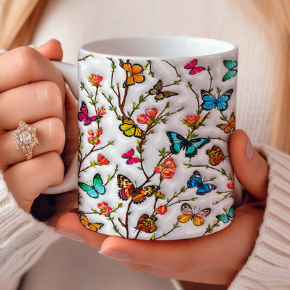 Nature Lovers 11 oz Mug Radiant Garden Butterflies Spring Bloom