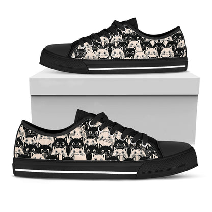 Cat Women's Low Top Shoes Cute Fat Cats