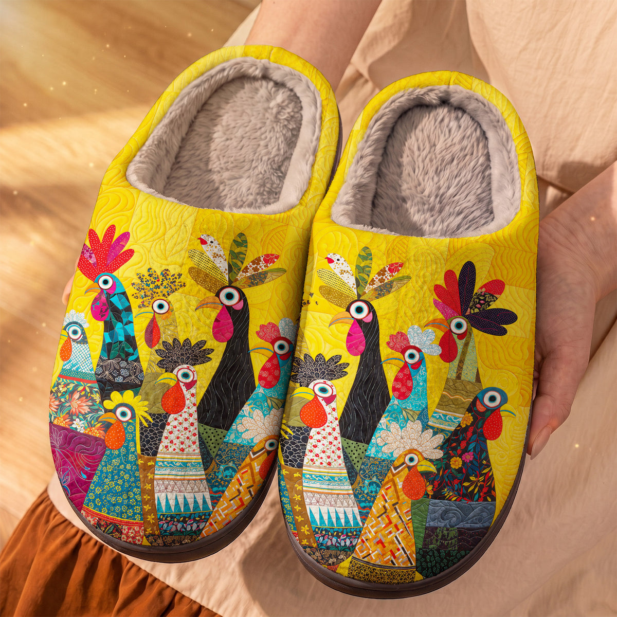 Chicken Fleece Lined Slippers Mother Cluckin’ Crew