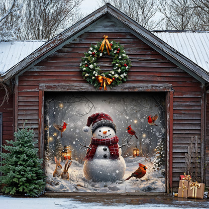 Christmas Garage Door Banner Decoration - Christmas in the Quiet Woods Winter Blessings
