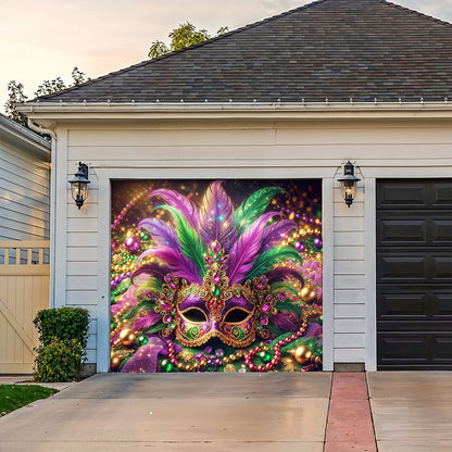 Mardi Gras Garage Door Banner Decoration - Crown of Carnival