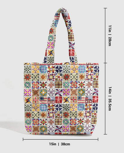 Sewing Lover Quilted Tote Bag Quilt Blocks