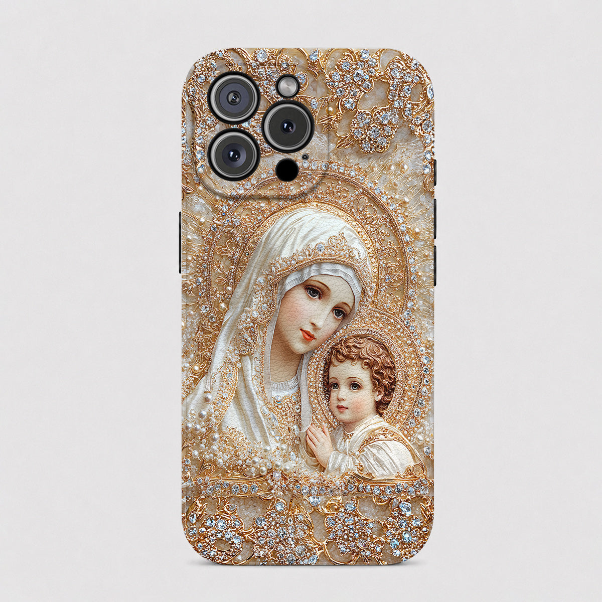 Mary Leather Phone Case Heavenly Grace In Radiant Splendor