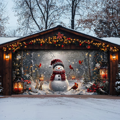Christmas Garage Door Banner Decoration - Christmas in the Quiet Woods Winter Blessings