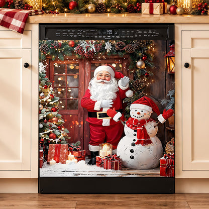 Christmas Magnetic Dishwasher Cover Santa's Magical Christmas Wonderland