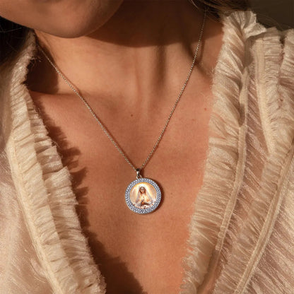 Virgin Mary Pendant Necklace Rose Of The Divine