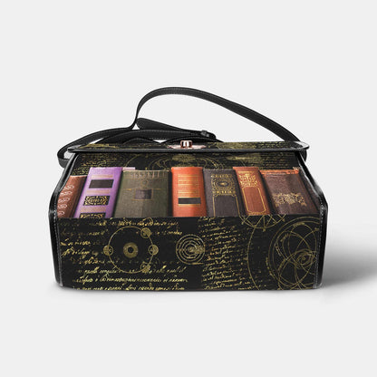 Book Satchel Handbag Old Books Galileo Manuscript Black