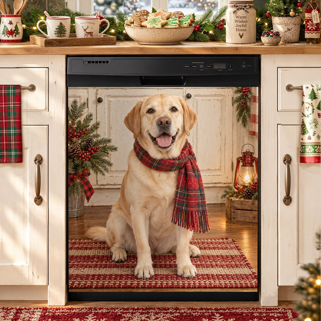 Labrador Retriever Magnetic Dishwasher Cozy Farmhouse Christmas