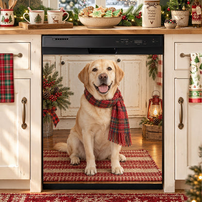 Labrador Retriever Magnetic Dishwasher Cozy Farmhouse Christmas
