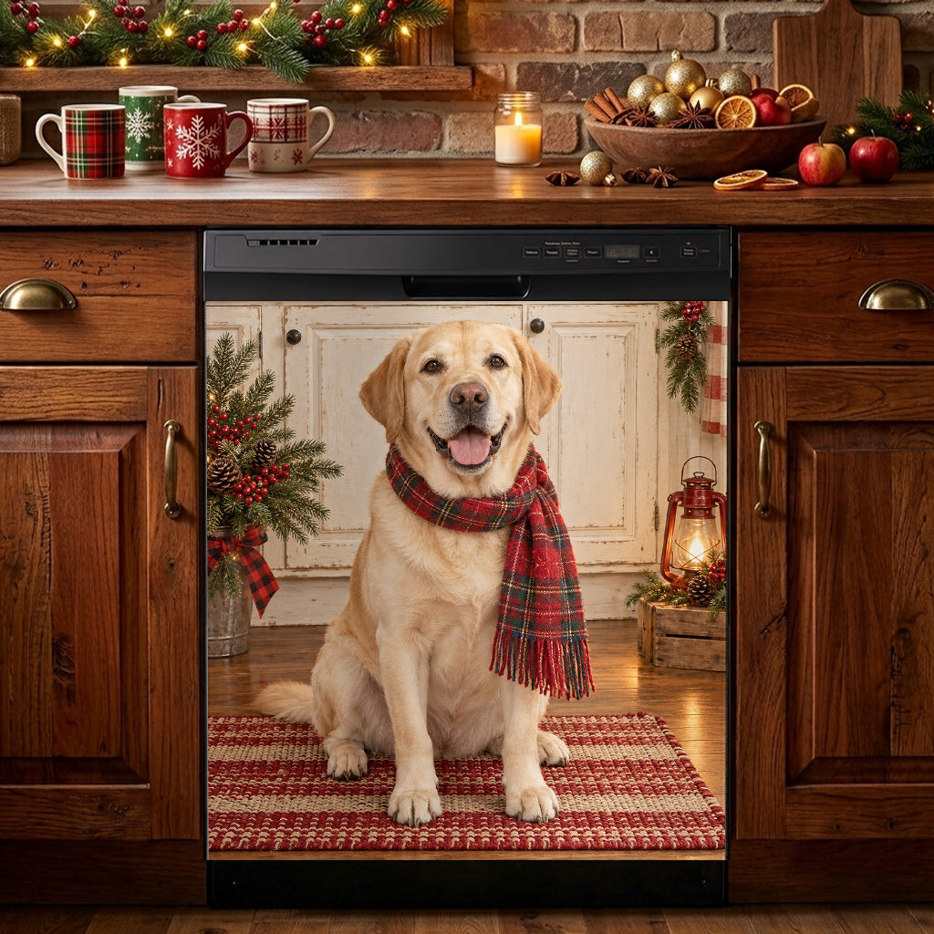 Labrador Retriever Magnetic Dishwasher Cozy Farmhouse Christmas