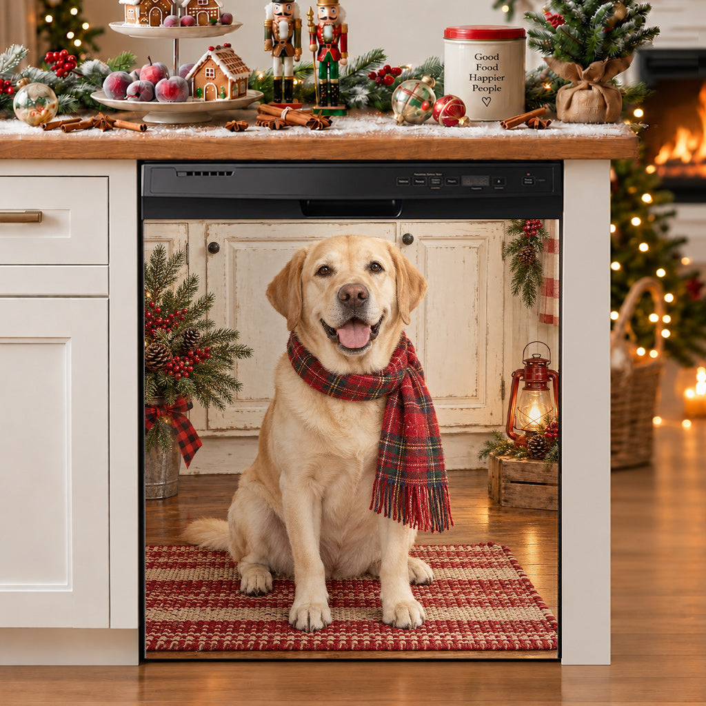 Labrador Retriever Magnetic Dishwasher Cozy Farmhouse Christmas