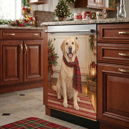 Labrador Retriever Magnetic Dishwasher Cozy Farmhouse Christmas